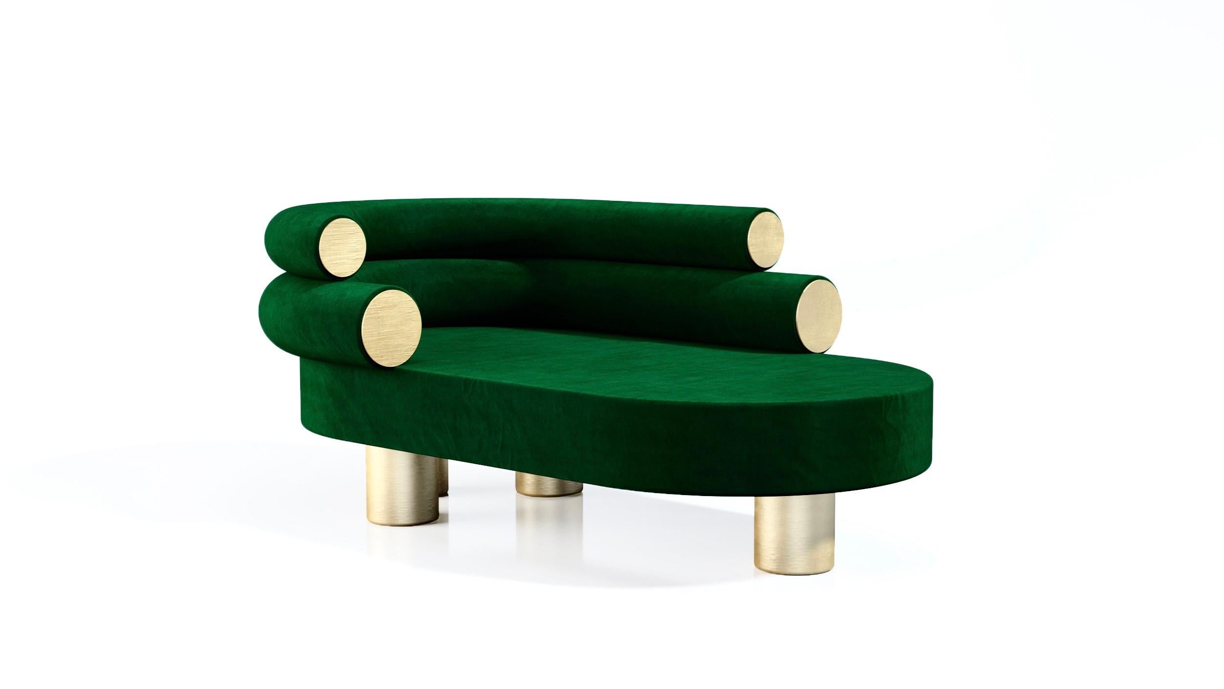 Green and Brass Mineral Chaise Longue by Kasadamo
Dimensions: D 185 x W 100 x H 78 cm
Materials: Suede, brass
Also Available: Customized materials and colors available,


Kasadamo is about uniqueness, visions and exclusivity, a brand that was