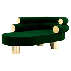Green and Brass Mineral Chaise Longue by Kasadamo