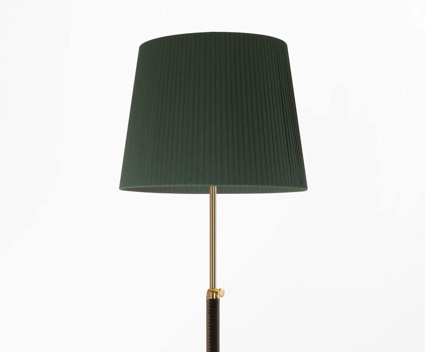 Modern Green and Brass Pie de Salón G3 Floor Lamp by Jaume Sans For Sale