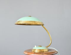 Green and Brass Table Lamp By Helo Circa 1950s