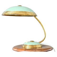 Green and Brass Table Lamp By Helo Circa 1950s