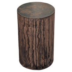 Green and Brown Concrete Drip Side Table