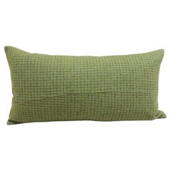 Green and Brown Small Wool Plaid Pattern Decorative Bolster Pillow