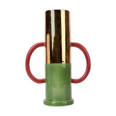 Green and Cherry Vase by WL Ceramics
