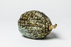 Green and Gold Decorative Porcelain Fruit Signed by ML French Handmade Design