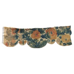 Green and Gold Floral Tapestry Window Valance