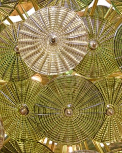 Green and Gold Murano Glass Sputnik