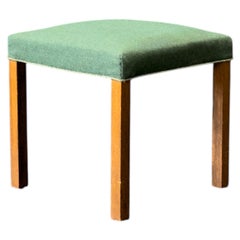 Grün und Eiche gepolstert Hocker