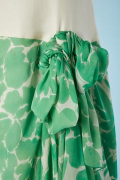 Green and off-white silk asymmetrical evening dress Christian Dior