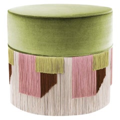 Green and Pink Couture Geometric Geo Pouf