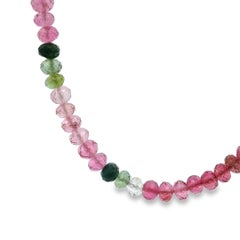 Lynn Kathyrn Miller Collier de perles de tourmaline verte et rose 18 carats