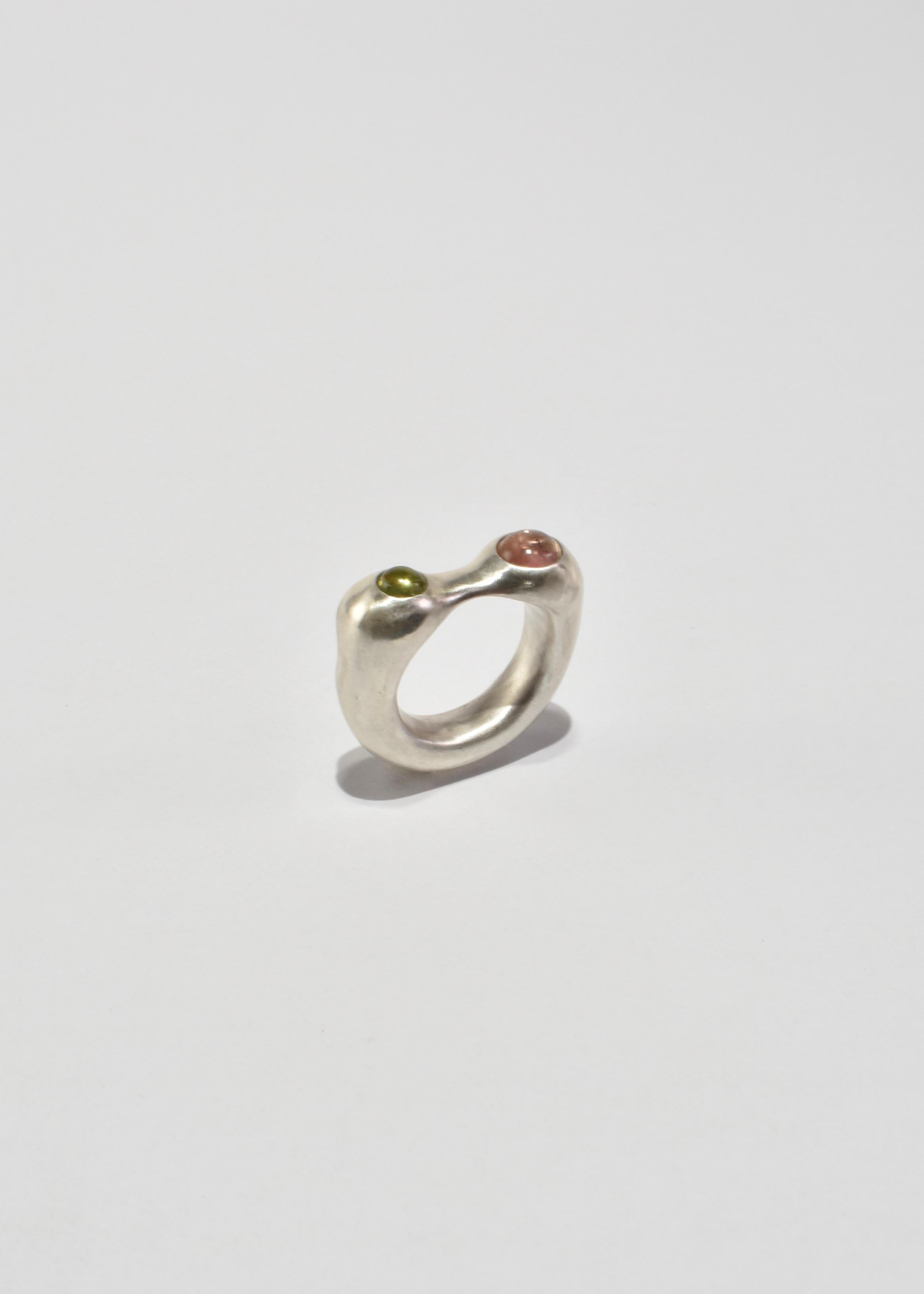 Green and Pink Tourmaline Esme Ring In New Condition For Sale In Richmond, VA