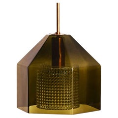 Green And Pressed Glass Pendant Lamp By Carl Fagerlund