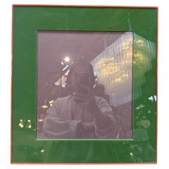 Green and Red Enamel Square Photo Frame
