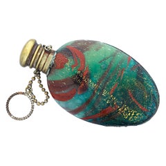 Green and Red Marbled Venetian Glass Perfume