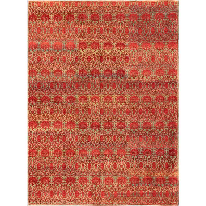Vintage Turkish Rug with Small-Scale Repeating Pattern and Modern ...