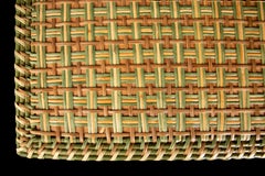 Green and Tan Rattan Square Side Table by Creel and Gow