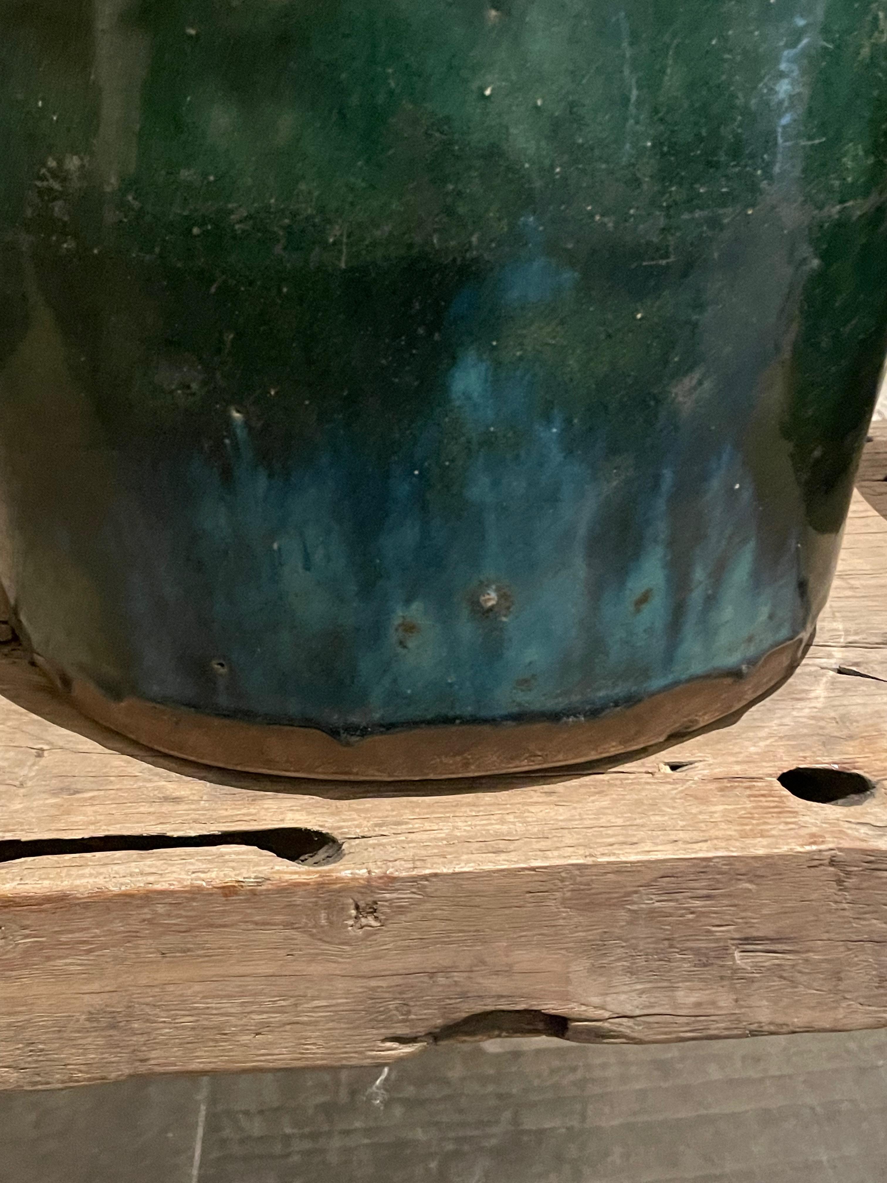 Indonesian Green and Turquoise Glaze Ginger Pot, Borneo, 18th Century