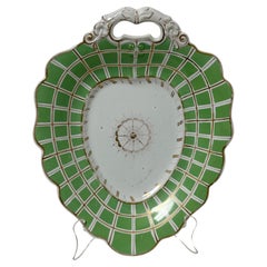 Antique Green and White English Plate