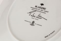 Green and White French Limoges Porcelain Deep Bowl, Exclusive Edition in Stock