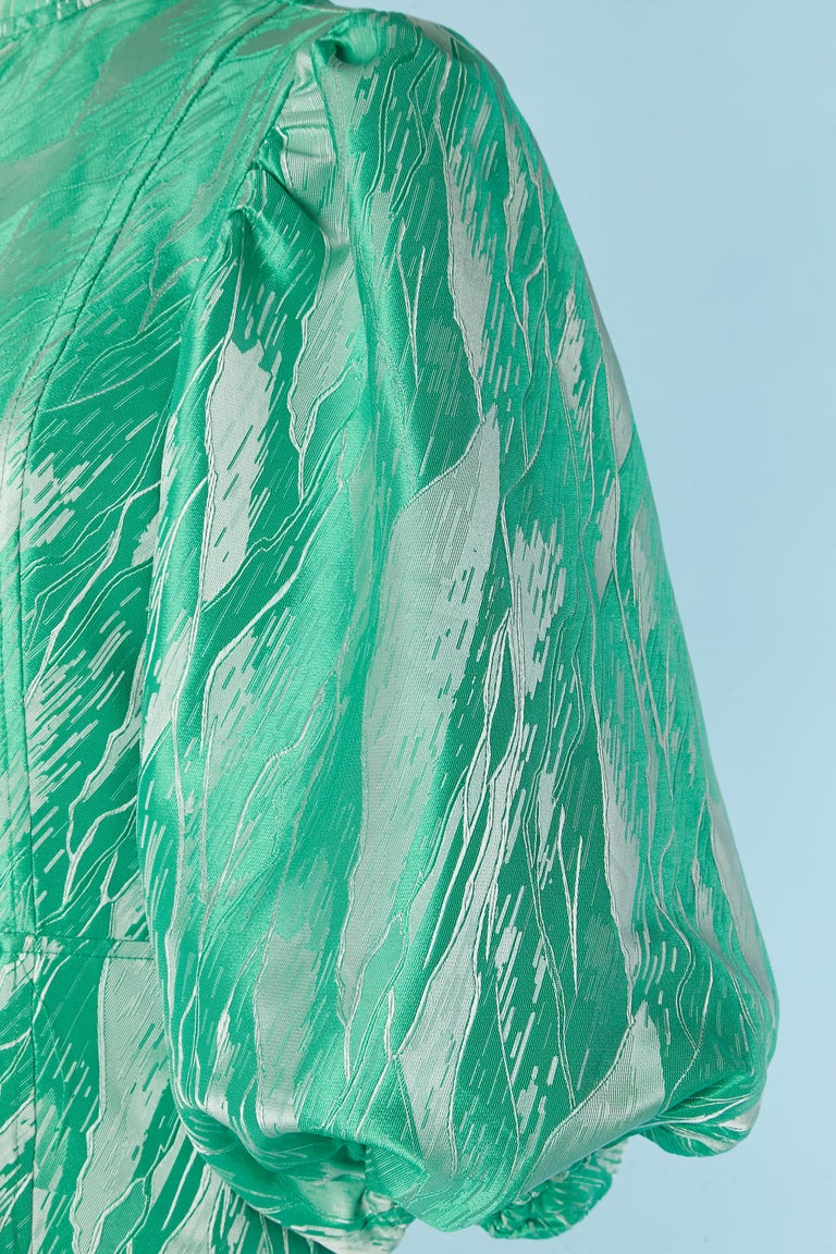 Green and white jacquard cocktail dress GANNI New For Sale at 1stDibs