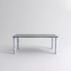 Green and White Marble "Sunday" Dining Table, Jean-Baptiste Souletie