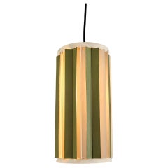 Lampe suspendue en métal vert et blanc, Danemark, années 1960
