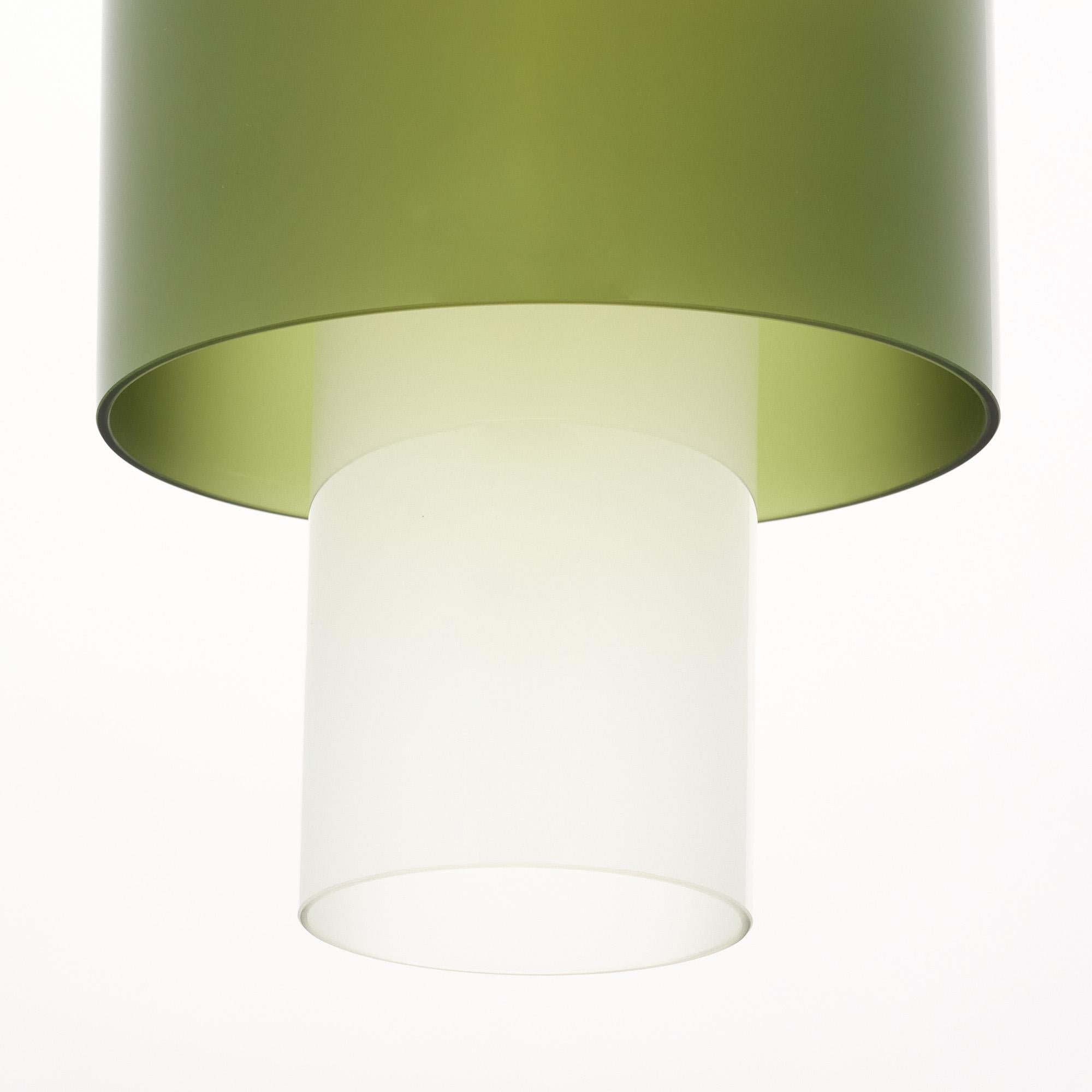 Italiano Ciondolo in vetro di Murano verde e bianco in vendita