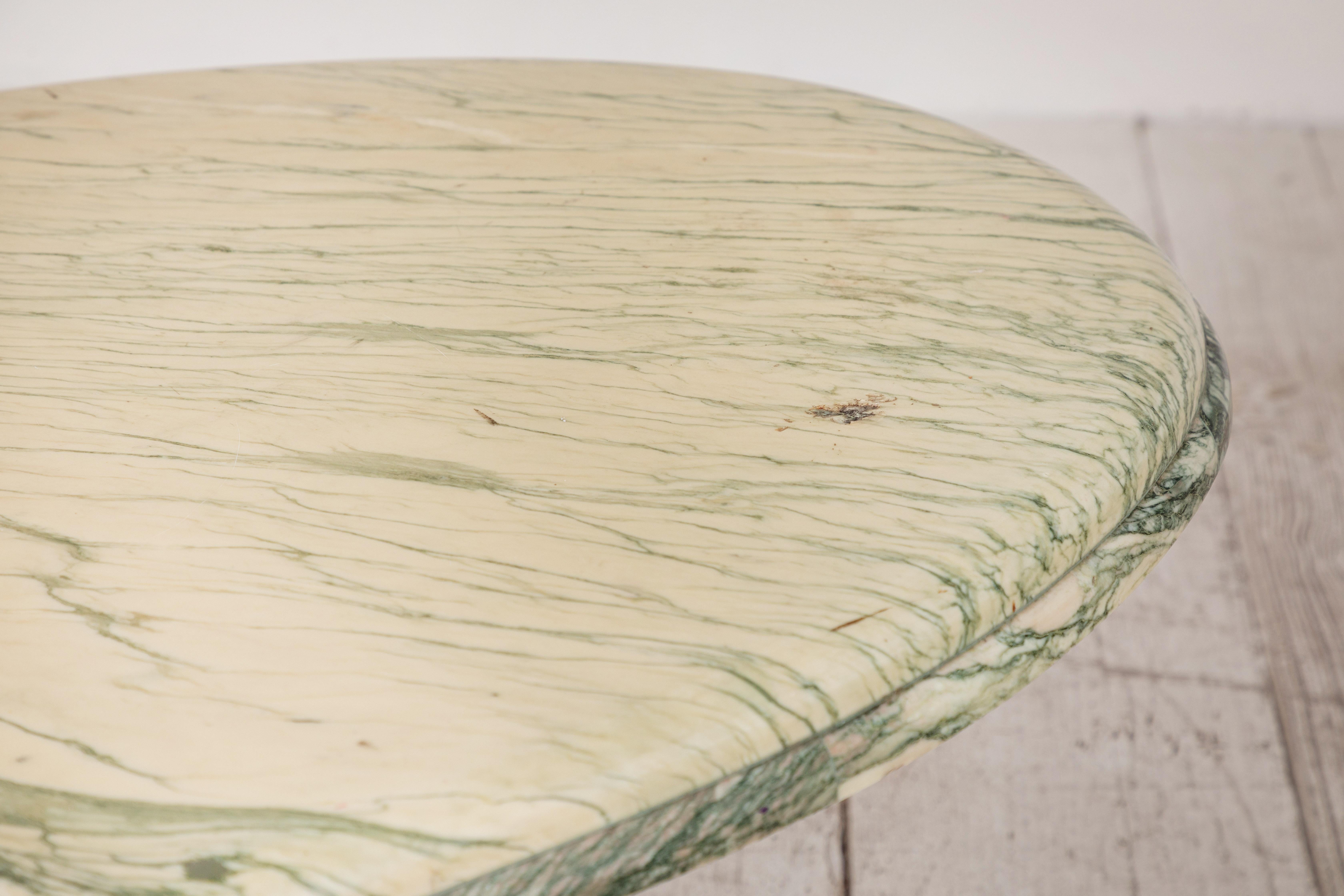 Green and White Oval Marble Cocktail Table 6