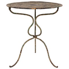 Green and White Painted Iron Garden Table