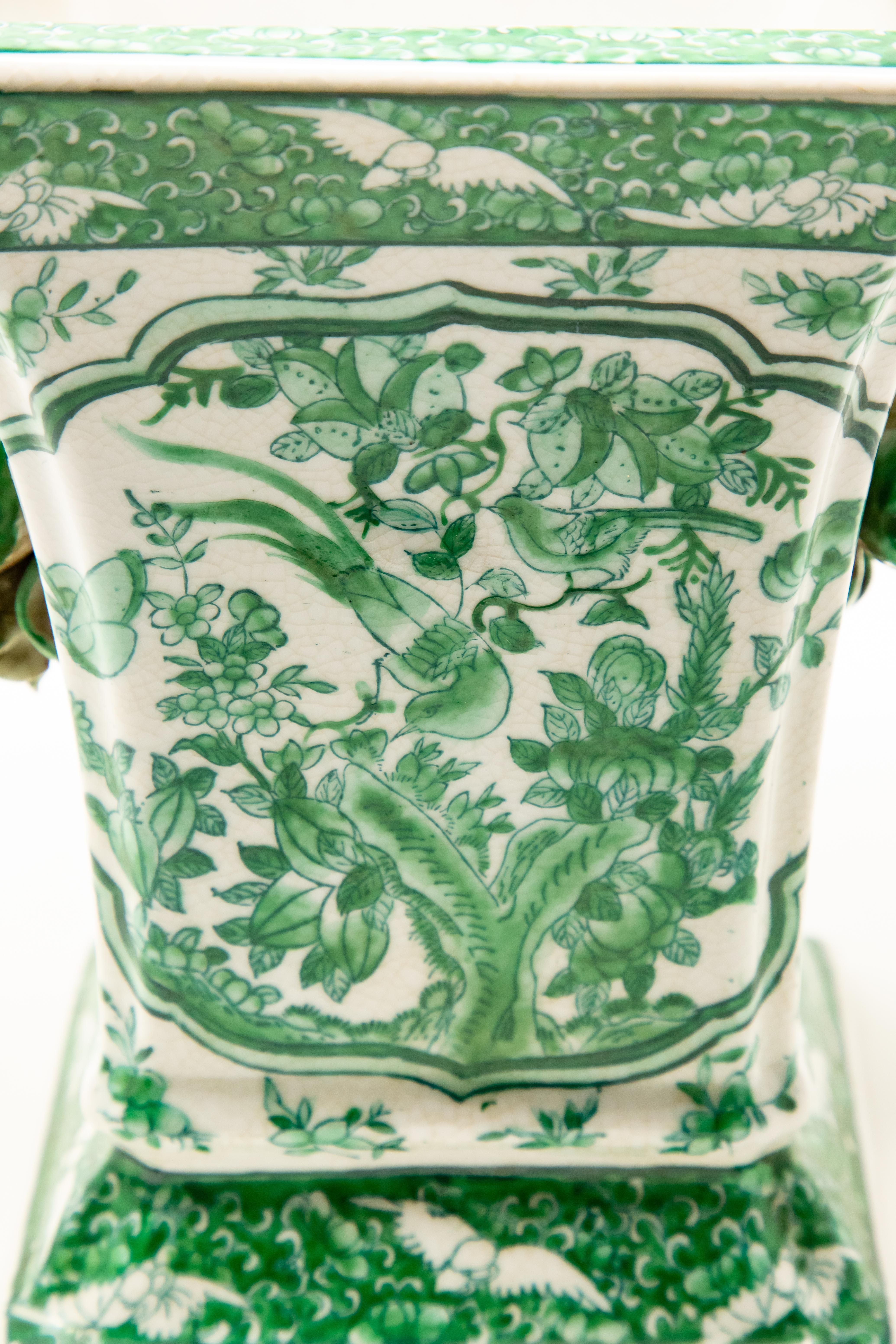 Chinese Export Green and White Porcelain Vase