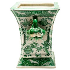 Green and White Porcelain Vase