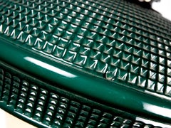 Green and White Sandwich Glass Dental Pendent Lamp