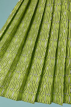 Green and white silk pleated skirt with MISS DIOR print CHRISTIAN DIOR