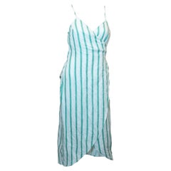 Green and White Stripe Linen Dress by Reformation