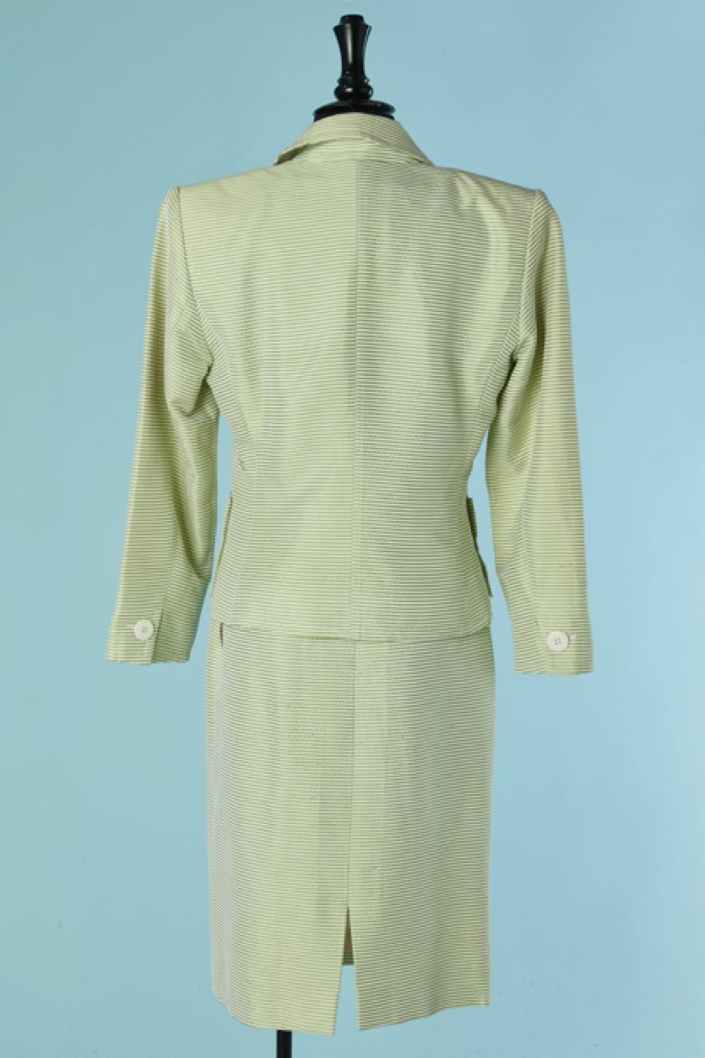 Gonna-tuta a righe bianche e verdi Yves Saint Laurent VARIATION in vendita 1