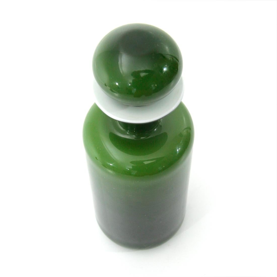 Mid-20th Century Green and White Vase by Otto Brauer for Holmegaard, 1960s