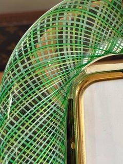 Green and Yellow Filigrana Murano Glass Photo Frame