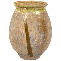 Green and Yellow Glazed Small Biot Jar