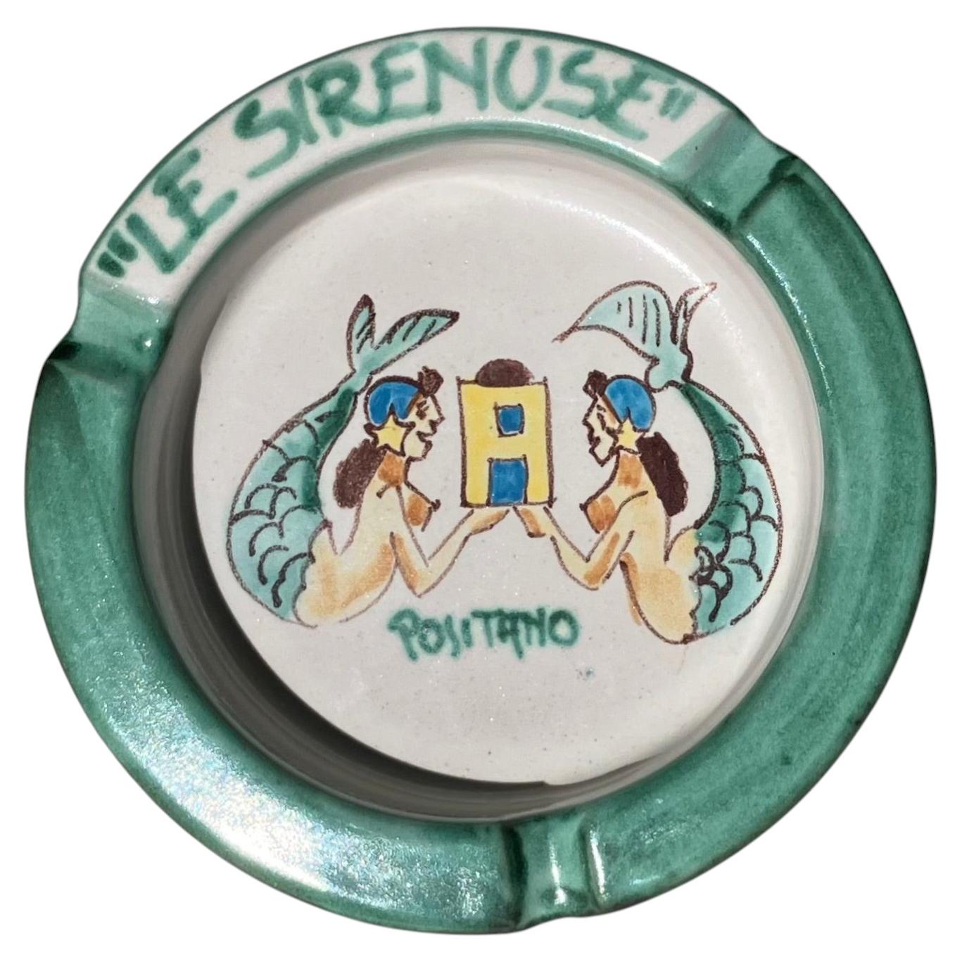 Cendrier « Le Sirenuse » vert et jaune, vide-poche en vente