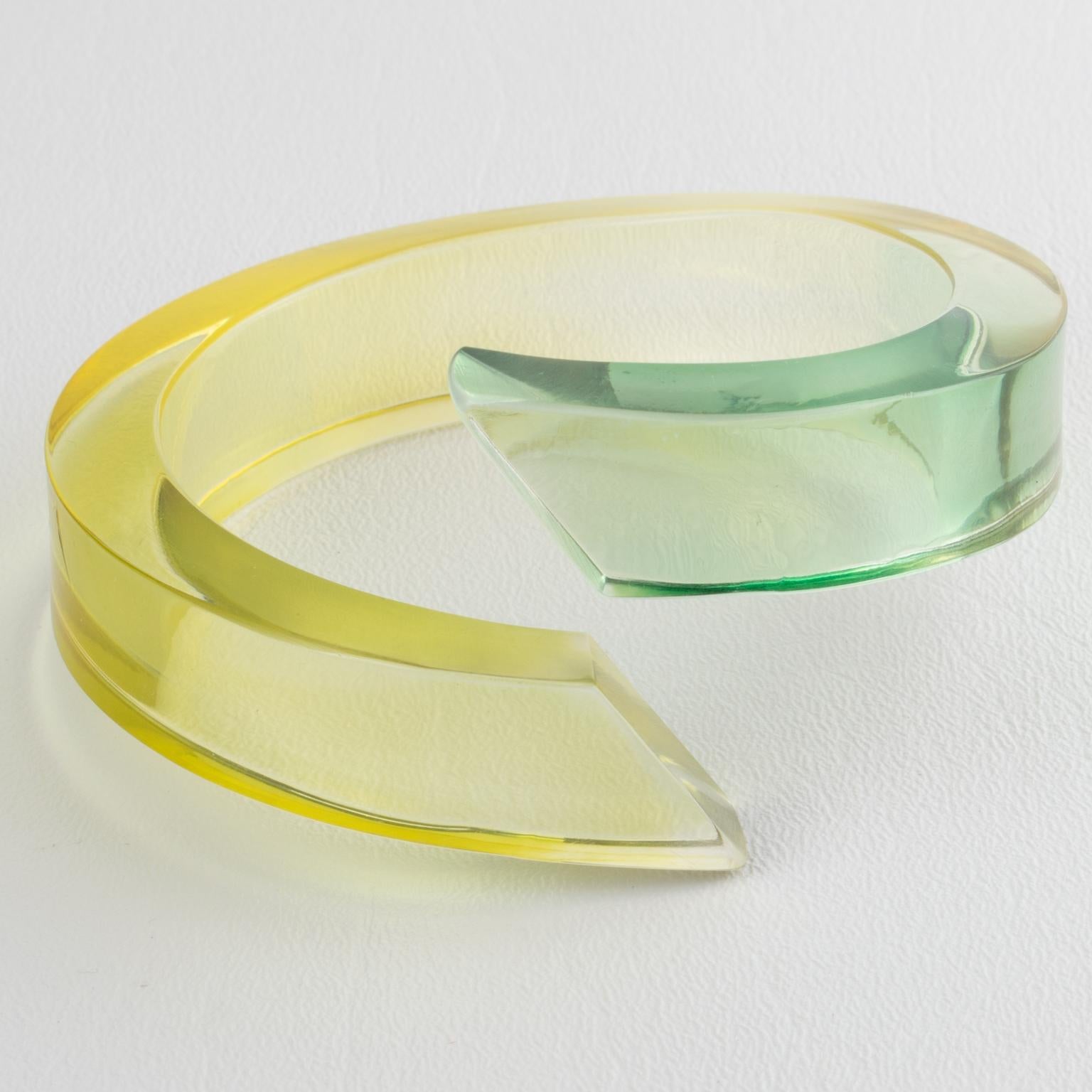 Pulsera Bypass de Lucita Verde y Amarilla en venta 5
