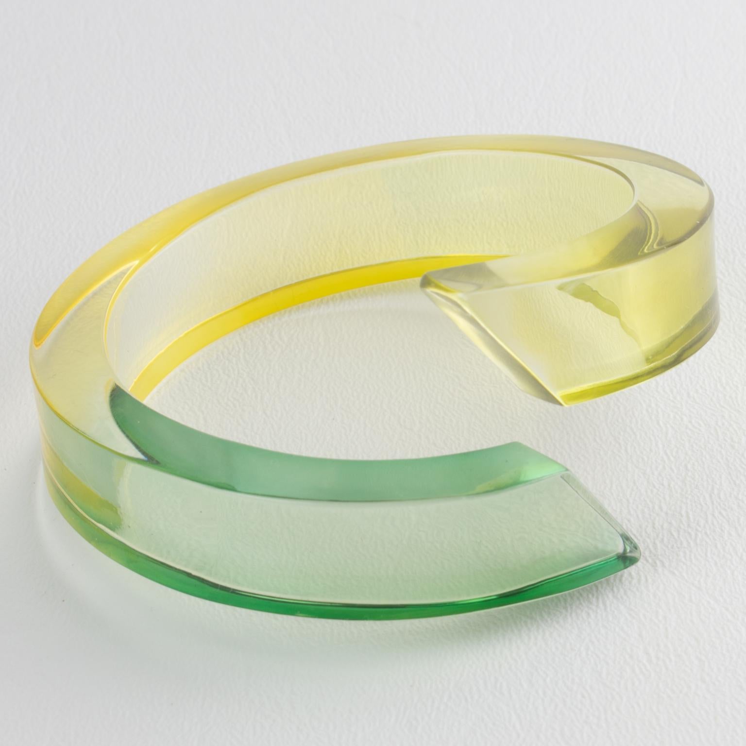 Pulsera Bypass de Lucita Verde y Amarilla en venta 2