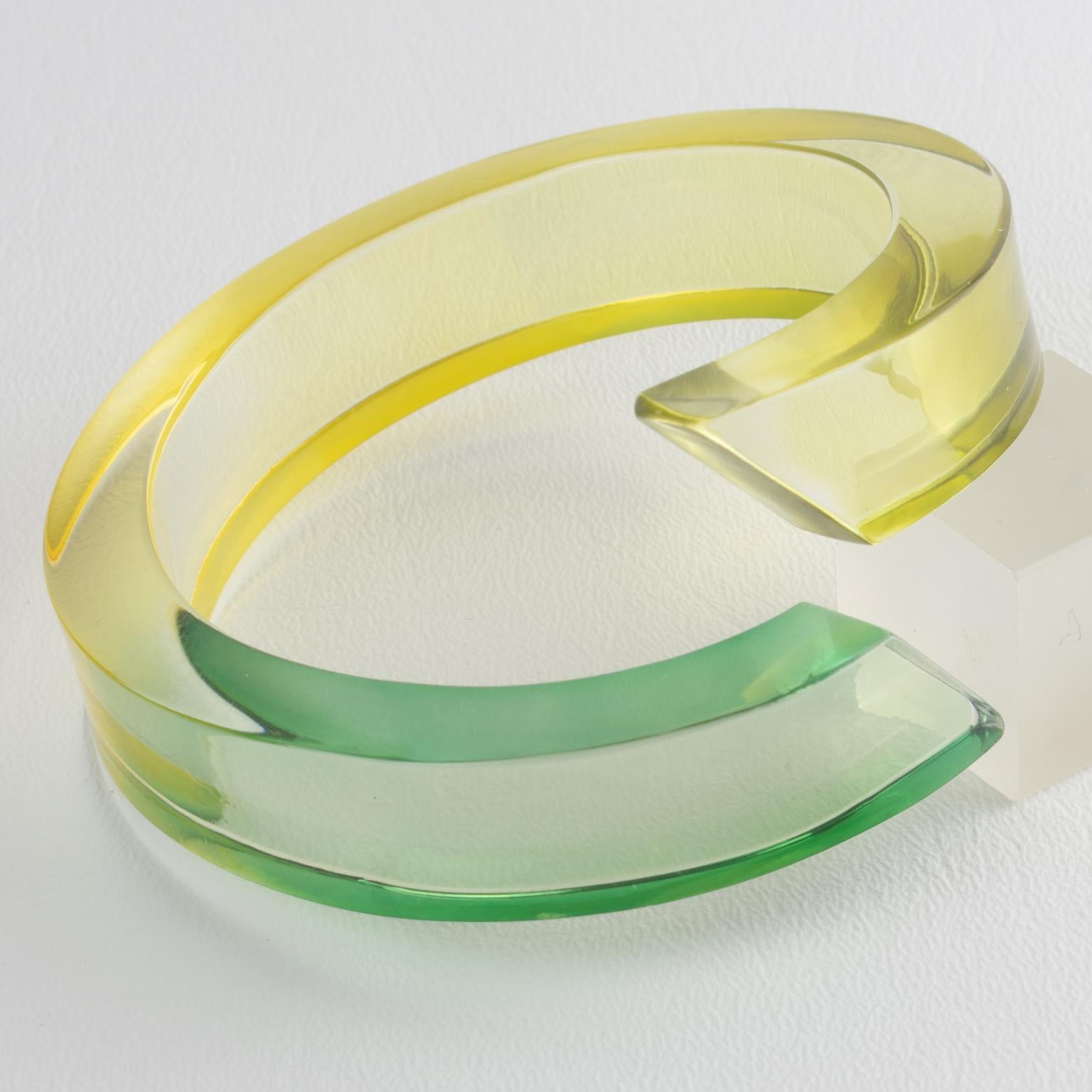 Pulsera Bypass de Lucita Verde y Amarilla en venta 3