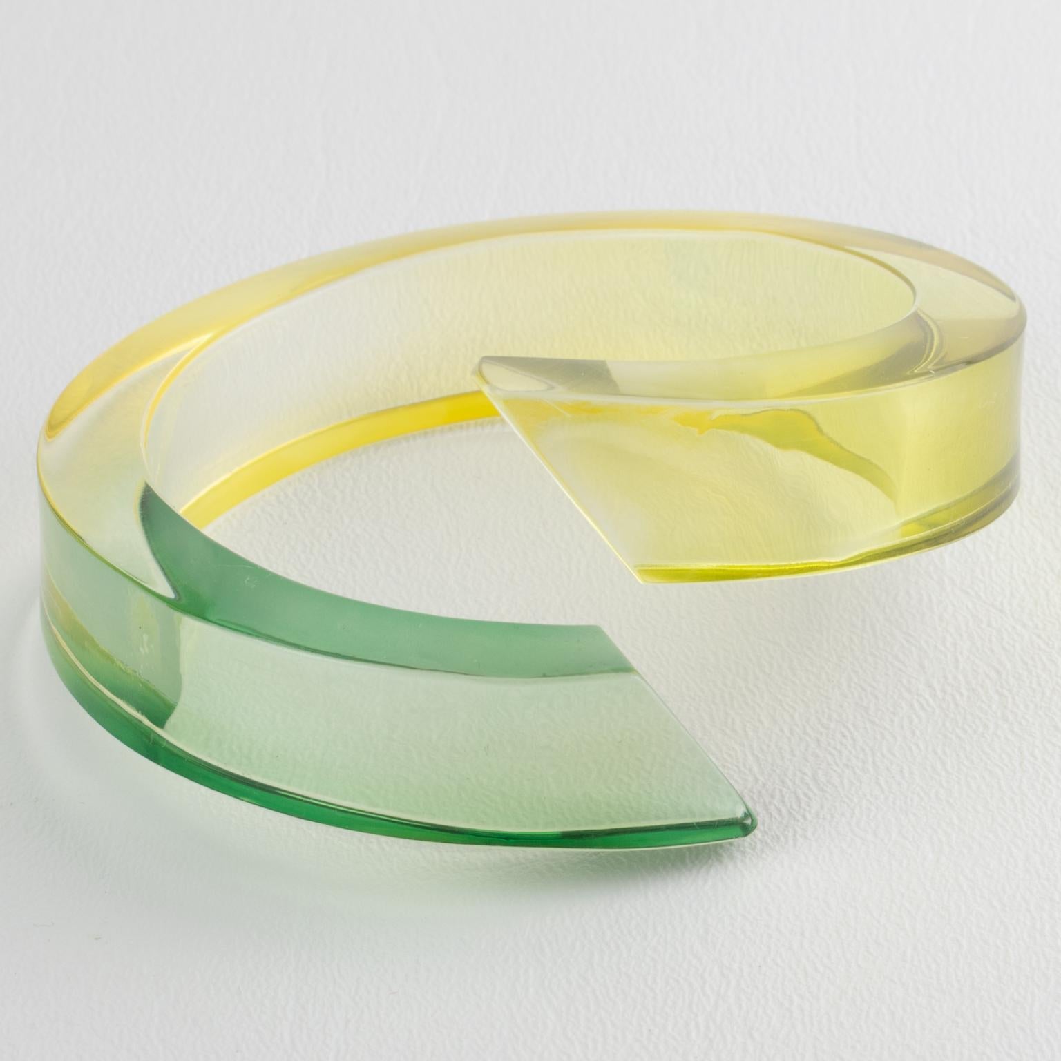 Pulsera Bypass de Lucita Verde y Amarilla en venta 4