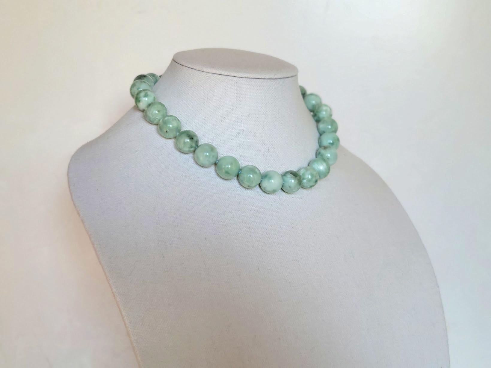 Green Angelite Beaded Necklace 1