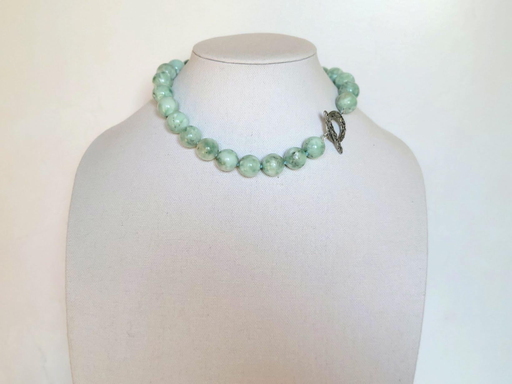 Green Angelite Beaded Necklace 2