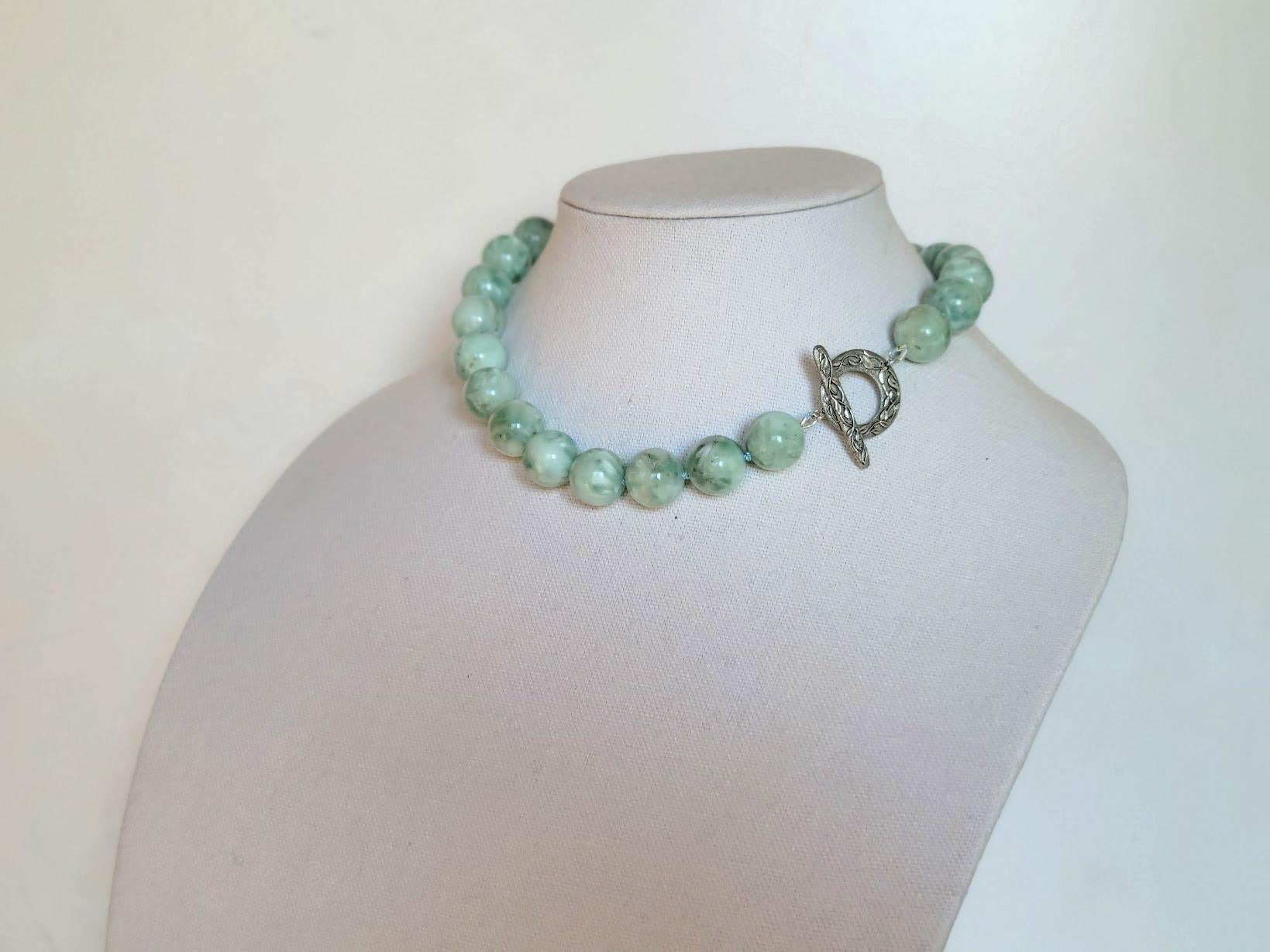 Green Angelite Beaded Necklace 3