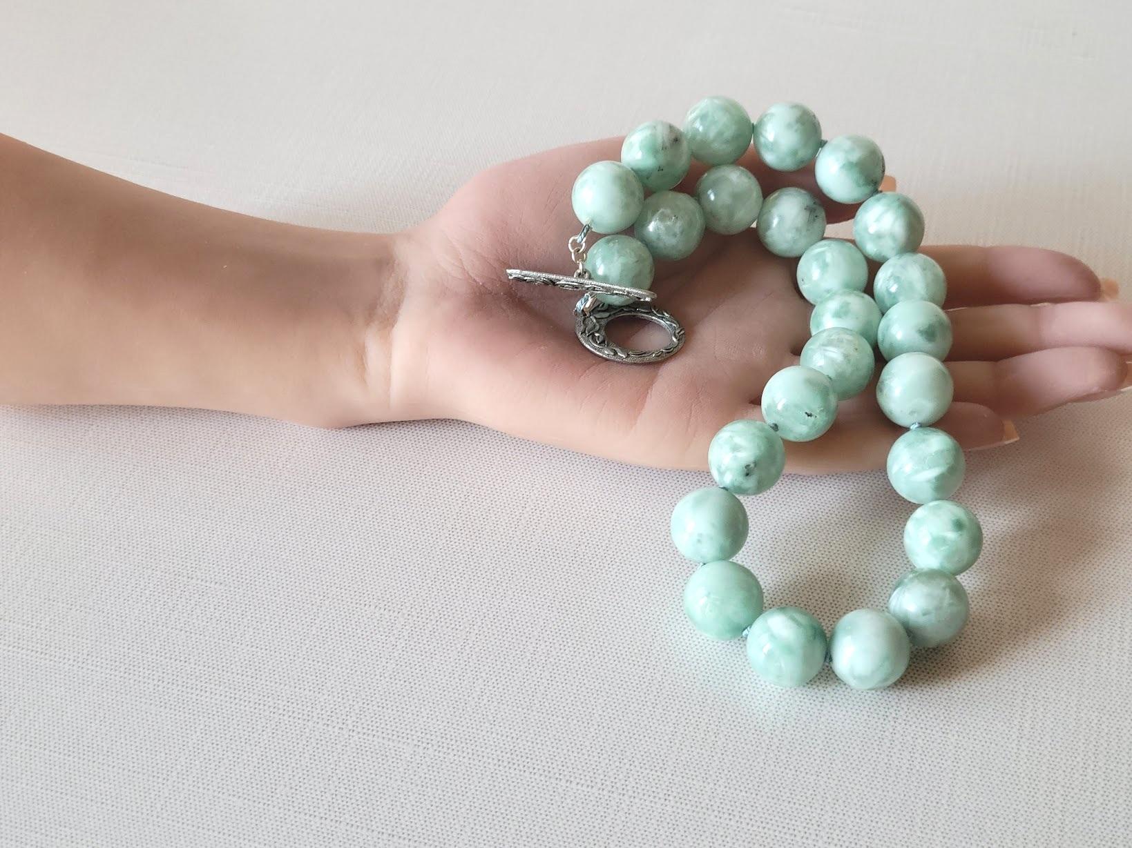 Green Angelite Beaded Necklace 4