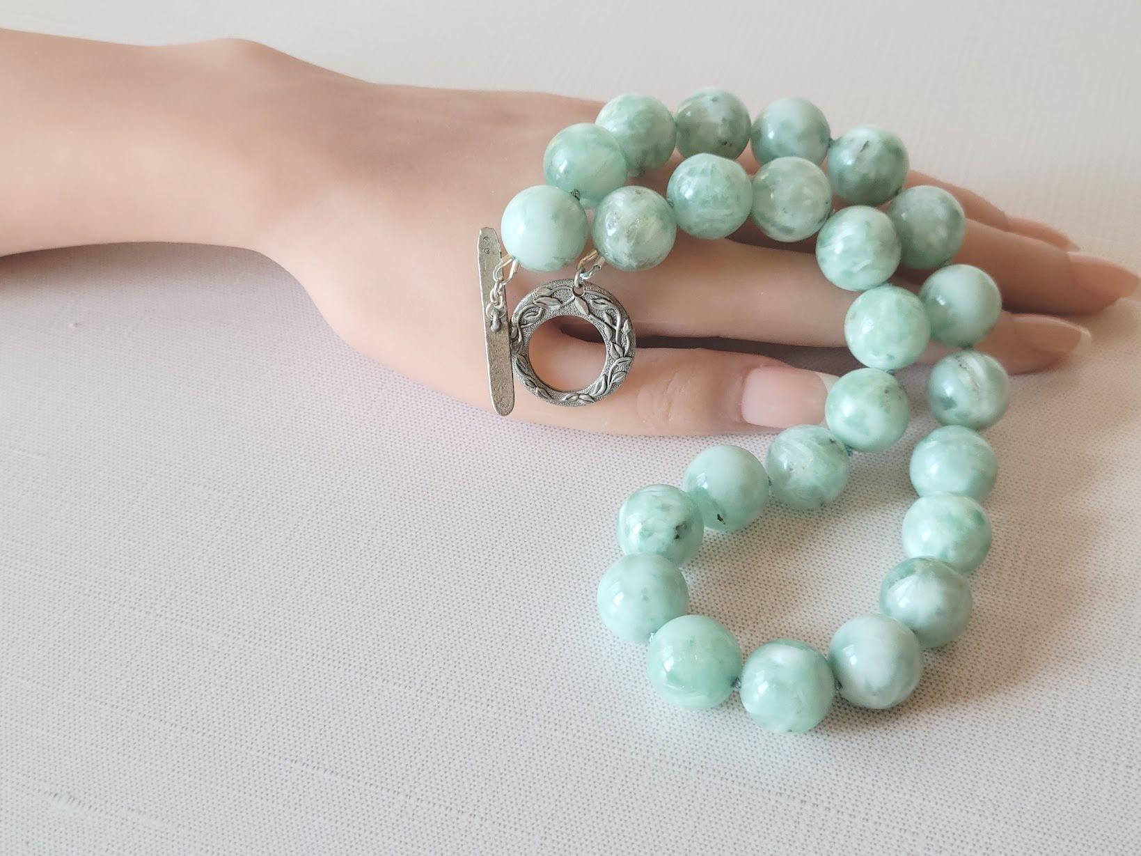 Green Angelite Beaded Necklace 5