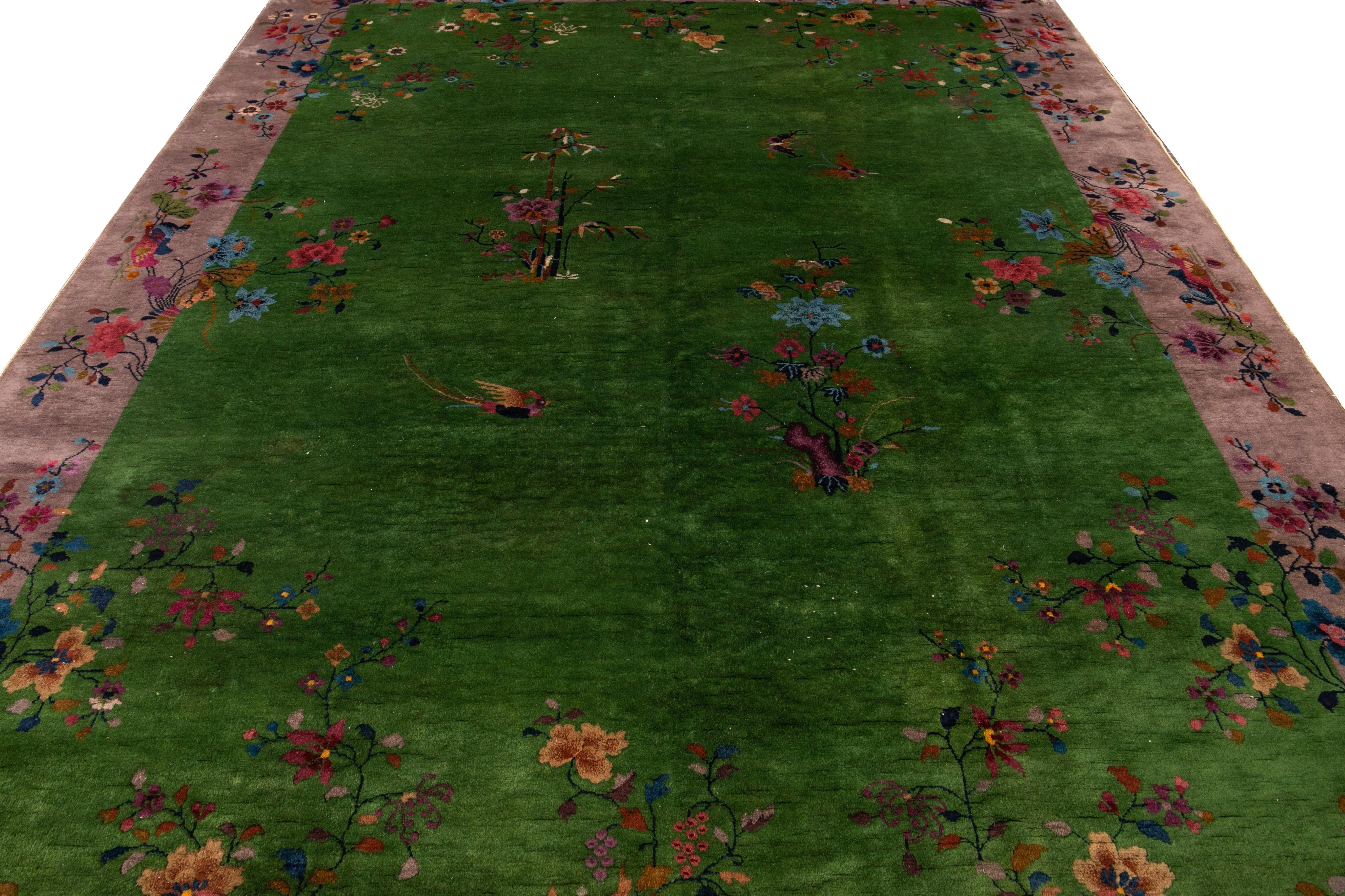 green wool carpet